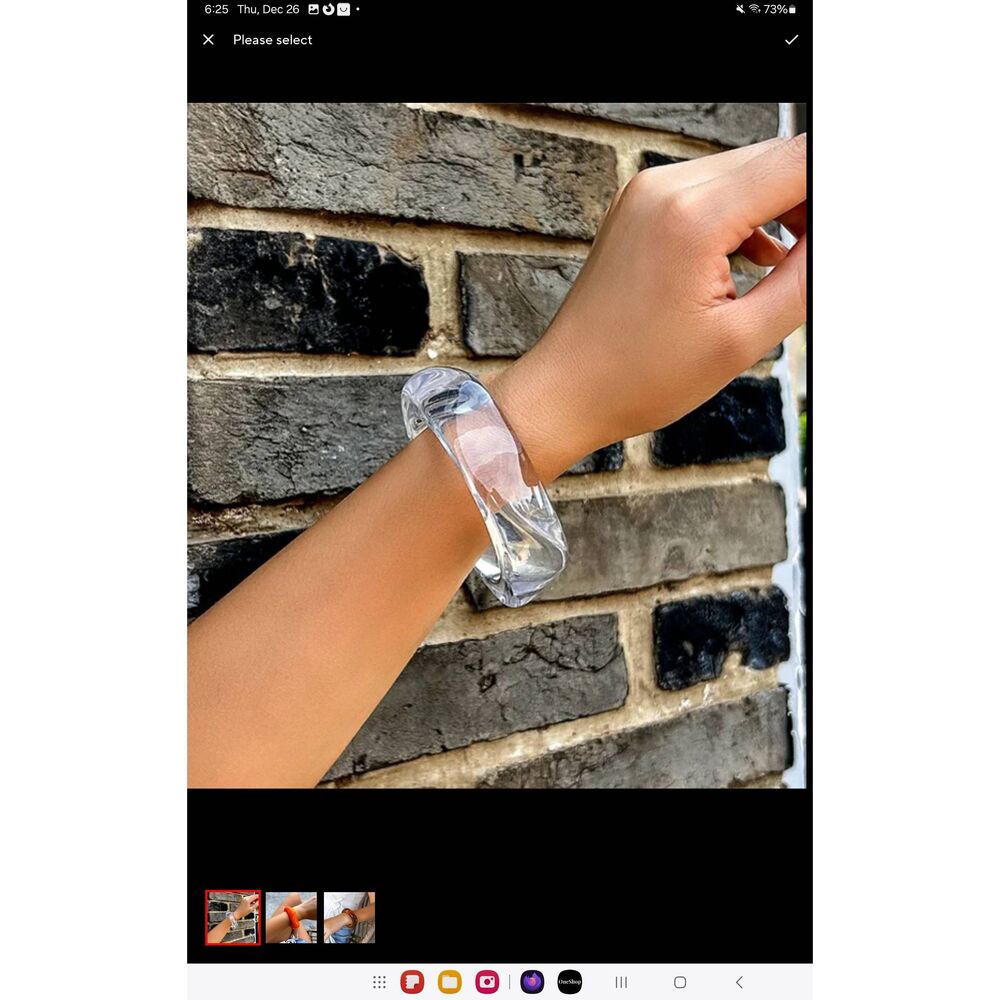 Vintage Translucent Clear Lucite Bangle Bracelets